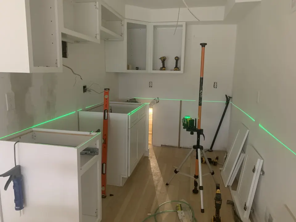 Apartment interior renovations: Kitchen and living spaces across several residential renovation projects.