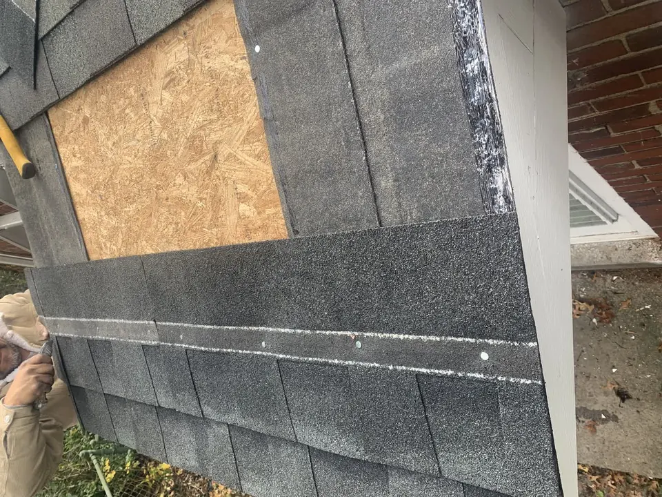 Roofing and exterior repairs: Roofing and exterior work, including visible shingle and trim repairs.