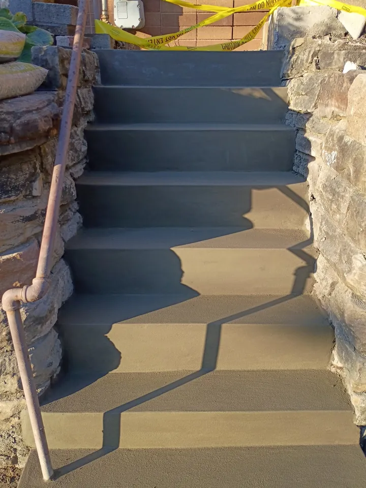 Finished concrete stair flight