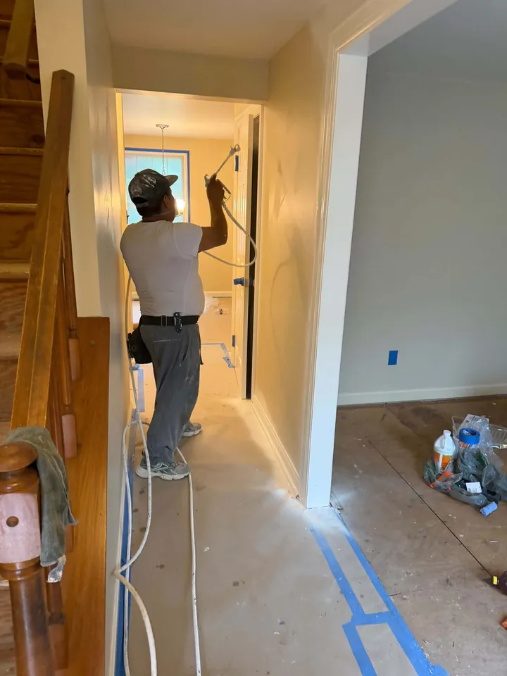 Hallway painting in progress
